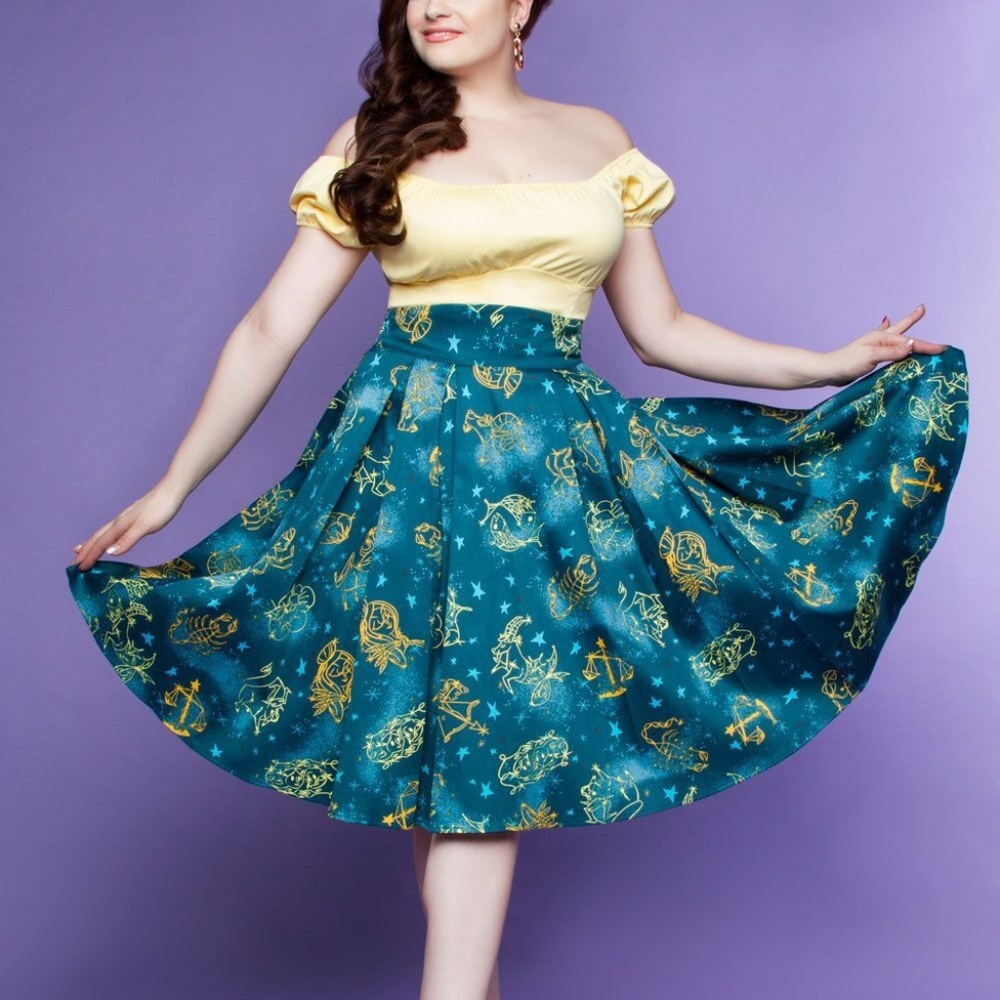 Long Jun Skirt Astrology print BNWT